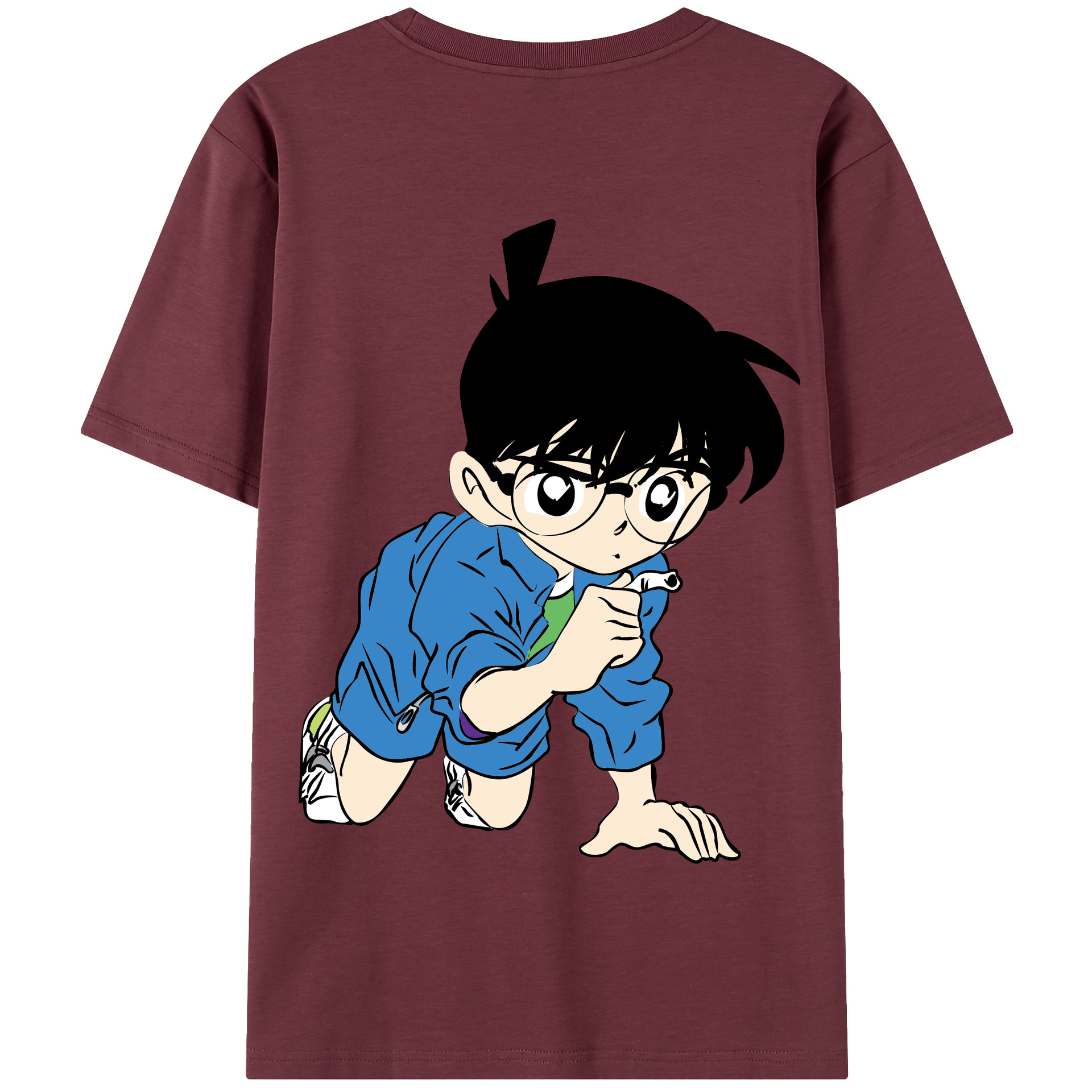 （画像用） 名探偵コナン 江戸川 コナン Detective Conan Conan Edogawa 綿100％半袖Tシャツ（背面プリント）